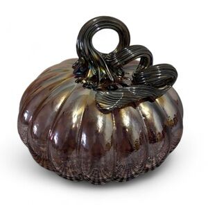Purple blown glass pumpkin
